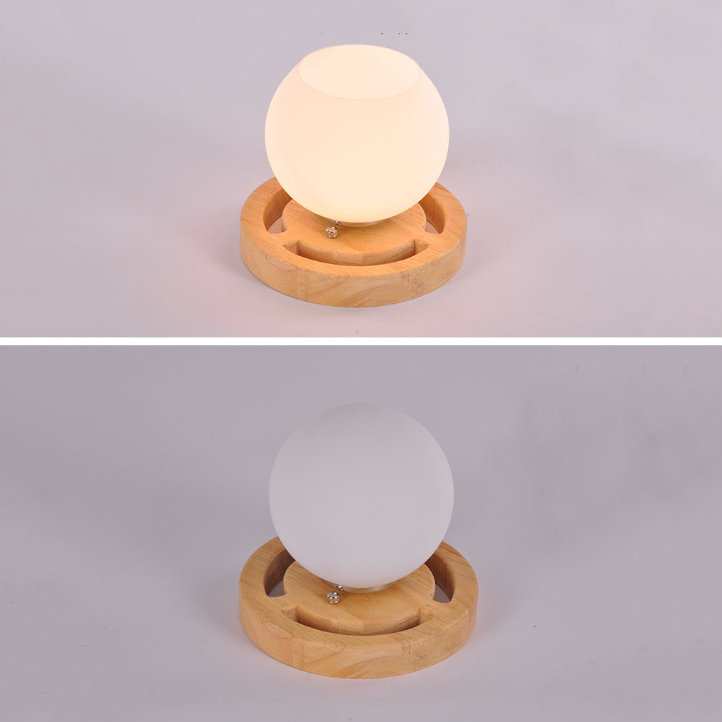 Glass Shade Ceiling Light Fixture Nordic Style Wooden Aisle Ceiling Mounted Light