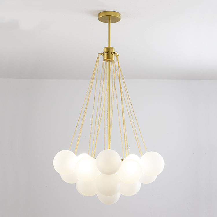 Metal Chandelier Light Fixtures Modern 3-Head Globe Hanging Pendant Lamps for Living Room