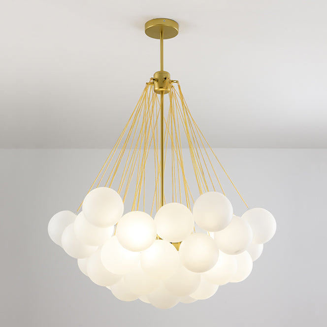 Metal Chandelier Light Fixtures Modern 3-Head Globe Hanging Pendant Lamps for Living Room