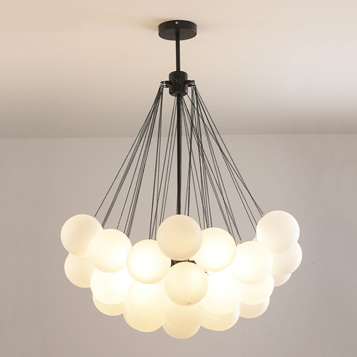 Metal Chandelier Light Fixtures Modern 3-Head Globe Hanging Pendant Lamps for Living Room