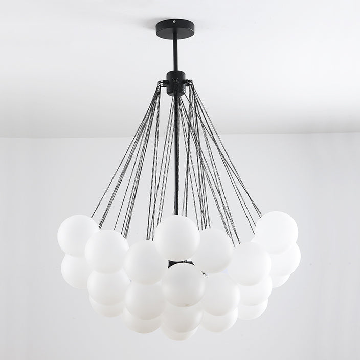 Metal Chandelier Light Fixtures Modern 3-Head Globe Hanging Pendant Lamps for Living Room