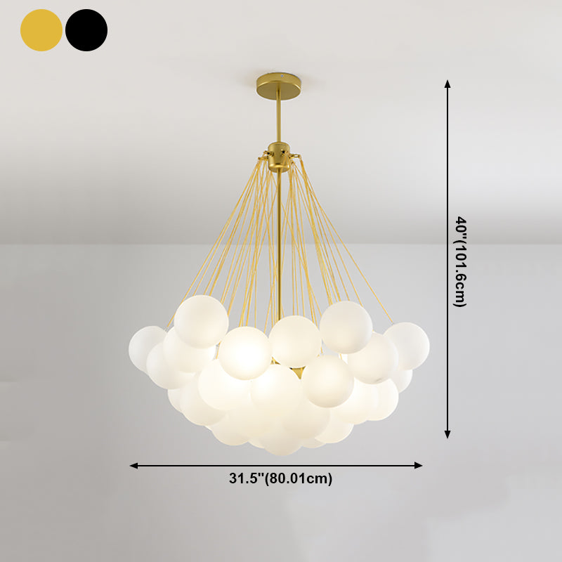 Metal Chandelier Light Fixtures Modern 3-Head Globe Hanging Pendant Lamps for Living Room