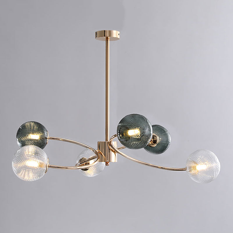 Metal Chandelier Light Fixtures Modern Multi-Head Globe Pendant Lamp for Living Room