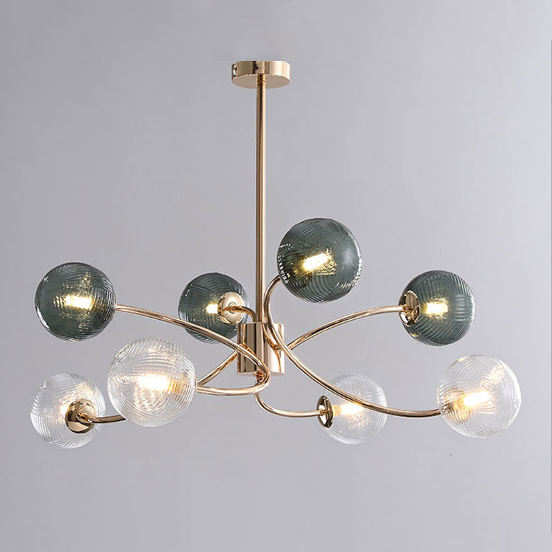 Metal Chandelier Light Fixtures Modern Multi-Head Globe Pendant Lamp for Living Room