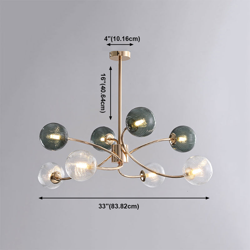Metal Chandelier Light Fixtures Modern Multi-Head Globe Pendant Lamp for Living Room