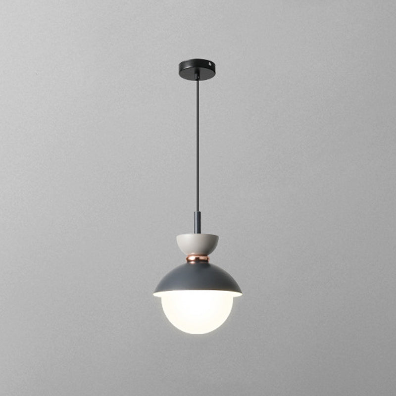 Pendre de chevet de chevet à un seul bulbe Style de macaron petite lumière suspendue avec une teinte en verre