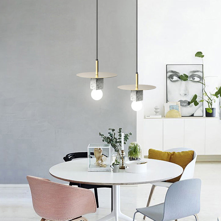 Pendant de style moderne Light Nordic Style Stone Cube suspendu pour le chevet