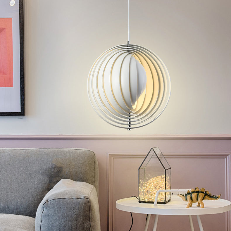 Lampe suspendue de style moderne Creative Metal Pendant Light en blanc pour chambre à coucher