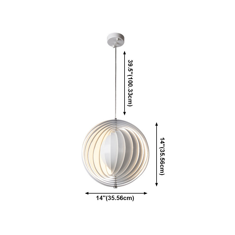 Lampe suspendue de style moderne Creative Metal Pendant Light en blanc pour chambre à coucher