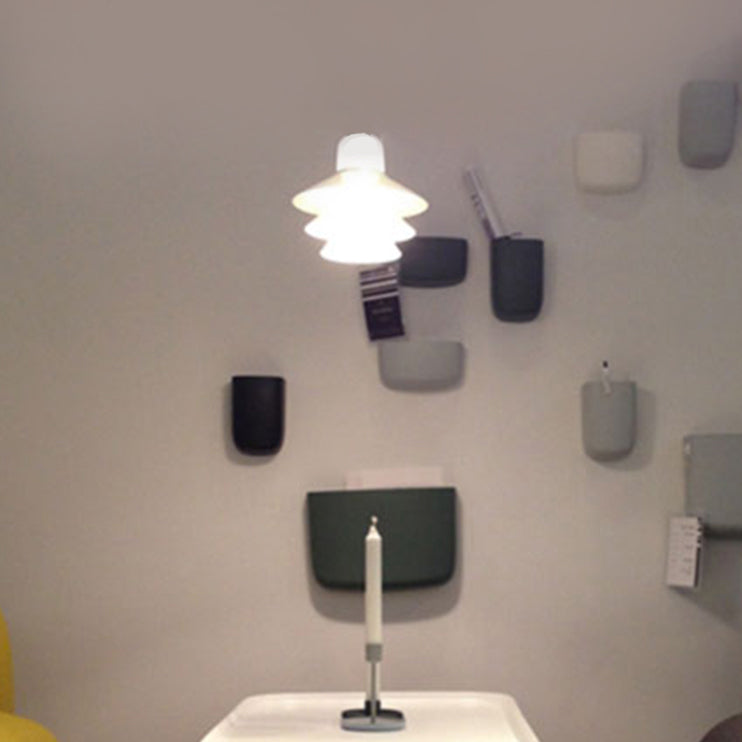 Layered Restaurant Pendant Lamp Metallic Single-Bulb Macaron Hanging Light