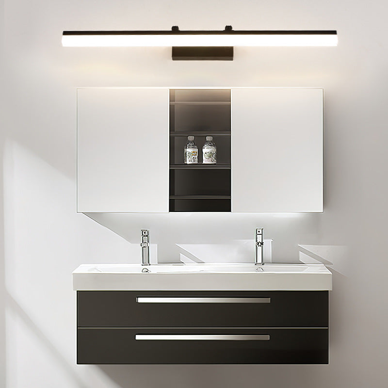 Metallstreifenspiegel Licht moderne schwarze LED -Eitelkeitslicht für Schlafzimmer