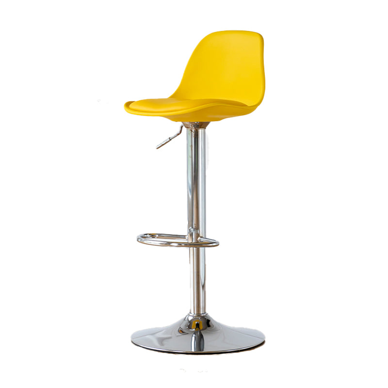 Scandinavian Adjustable Height Counter Stools Metal Leather Swivel Low Back Bar Stools