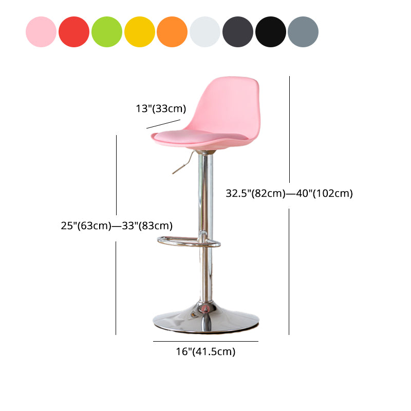 Scandinavian Adjustable Height Counter Stools Metal Leather Swivel Low Back Bar Stools