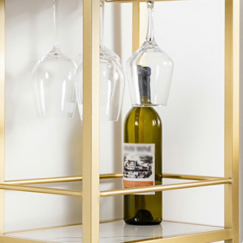 Stone Indoor Glam Bar Dining Table Iron Double Pedestal Bistro Table with Drawer