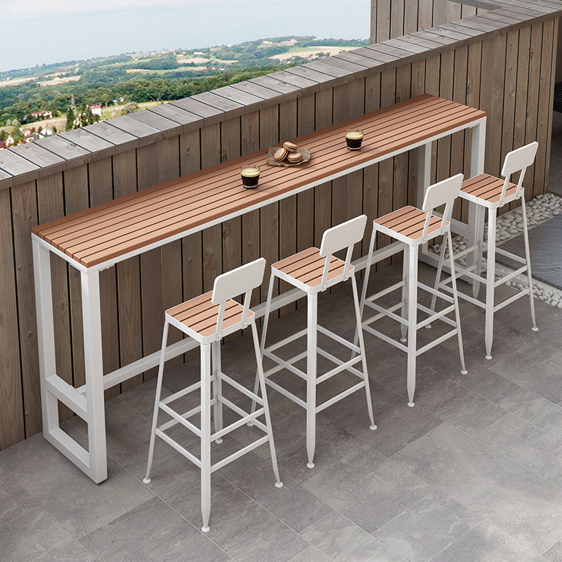 Modern Trestle Counter-height Pub Table Outdoor Rectangle Event and Cocktail Table