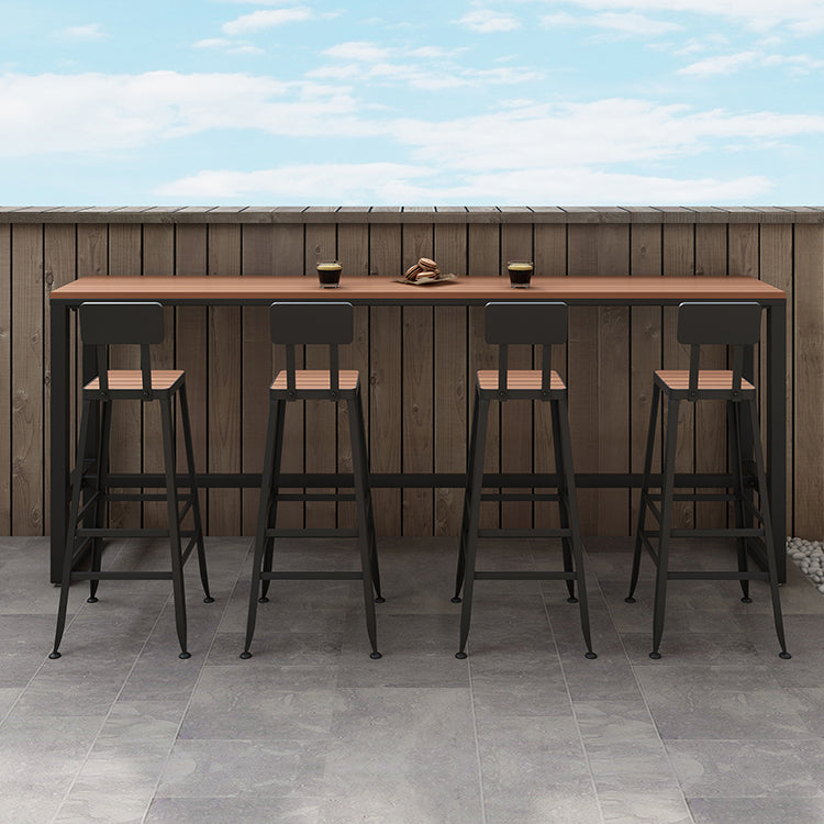 Modern Trestle Counter-height Pub Table Outdoor Rectangle Event and Cocktail Table