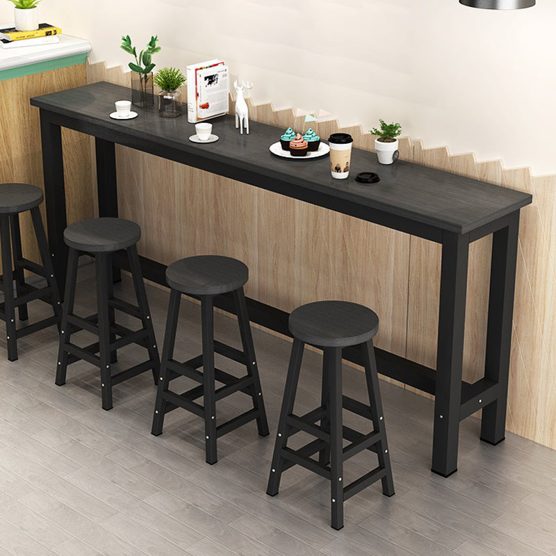 Indoor Wood Trestle Hall/Pub Table Rectangle Footrest Counter Height Dining Table