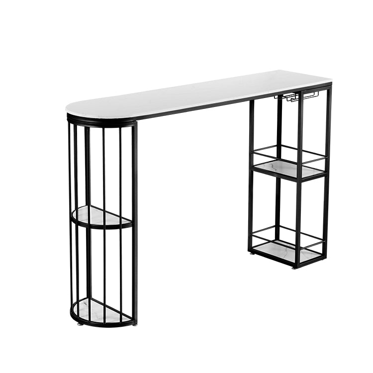 Marble Indoor Double Pedestal Cocktail Bar Table Storage Modern Pub/Bar Table