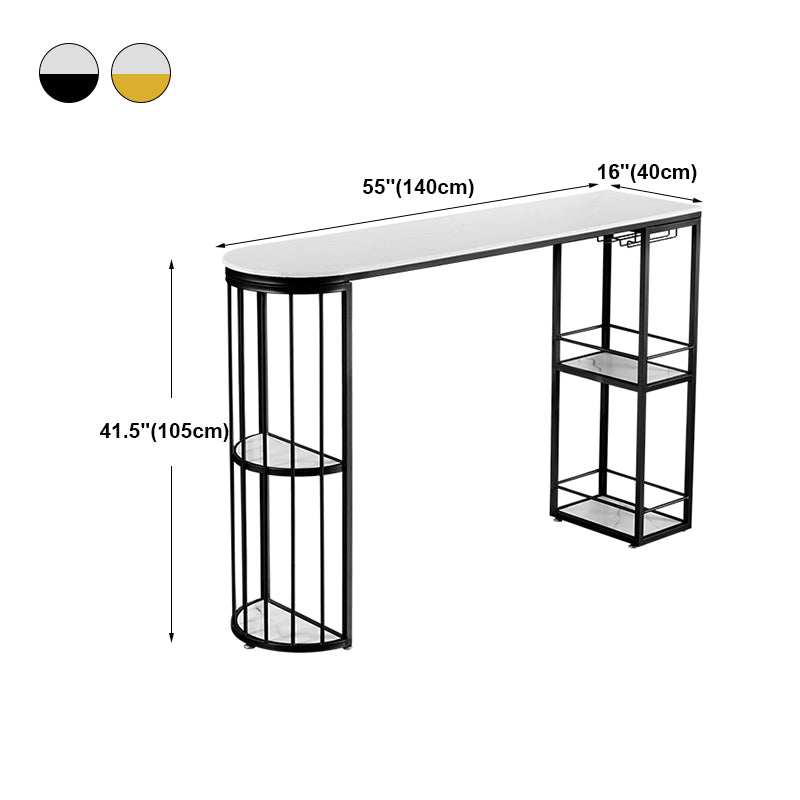 Tavolo da cocktail bar a doppio piedistallo interno in marmo Tavolo moderno pub/bar