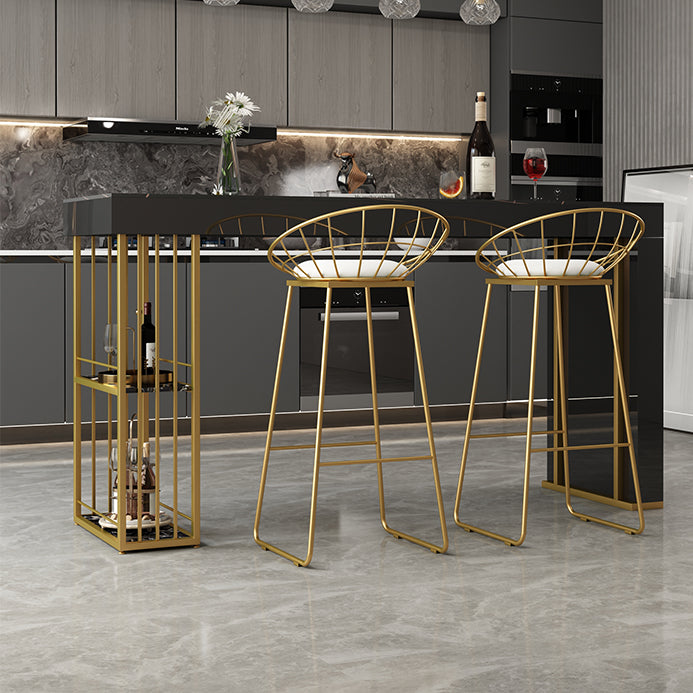 Contemporary Steel Rectangle Counter Height Table Indoor Bar Height Cocktail Table