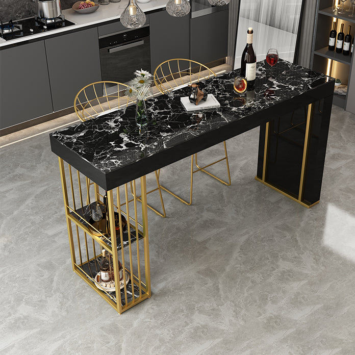 Contemporary Steel Rectangle Counter Height Table Indoor Bar Height Cocktail Table