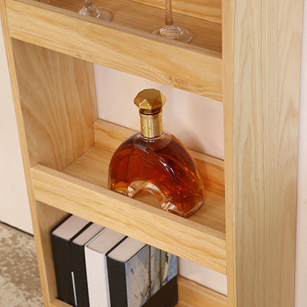 Modern Solid Wood Rectangle Counter Table Natural Storage Bistro Bar Height Cocktail Table