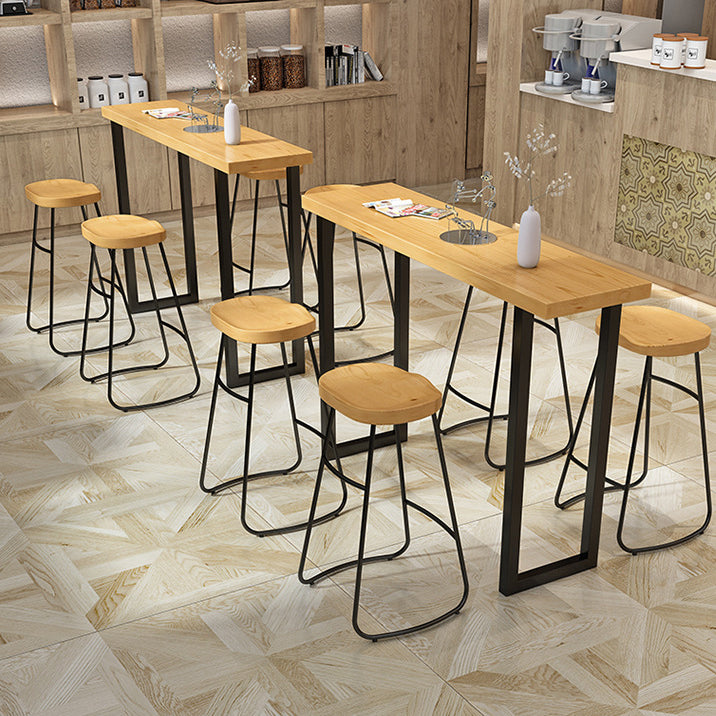 Cafe and Break-room Bistro Bar Desk Modern Rectangle Wood Counter-height Pub Table