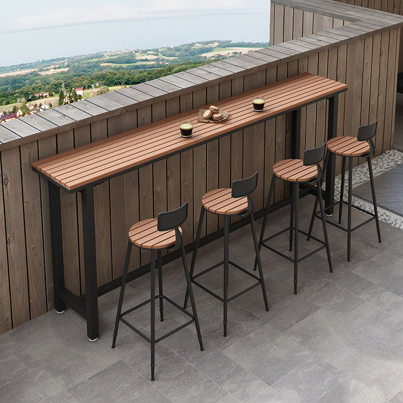 Balcony Rectangle Modern Pub Bar Table Footrest Trestle Wood Bar/Dinette Table