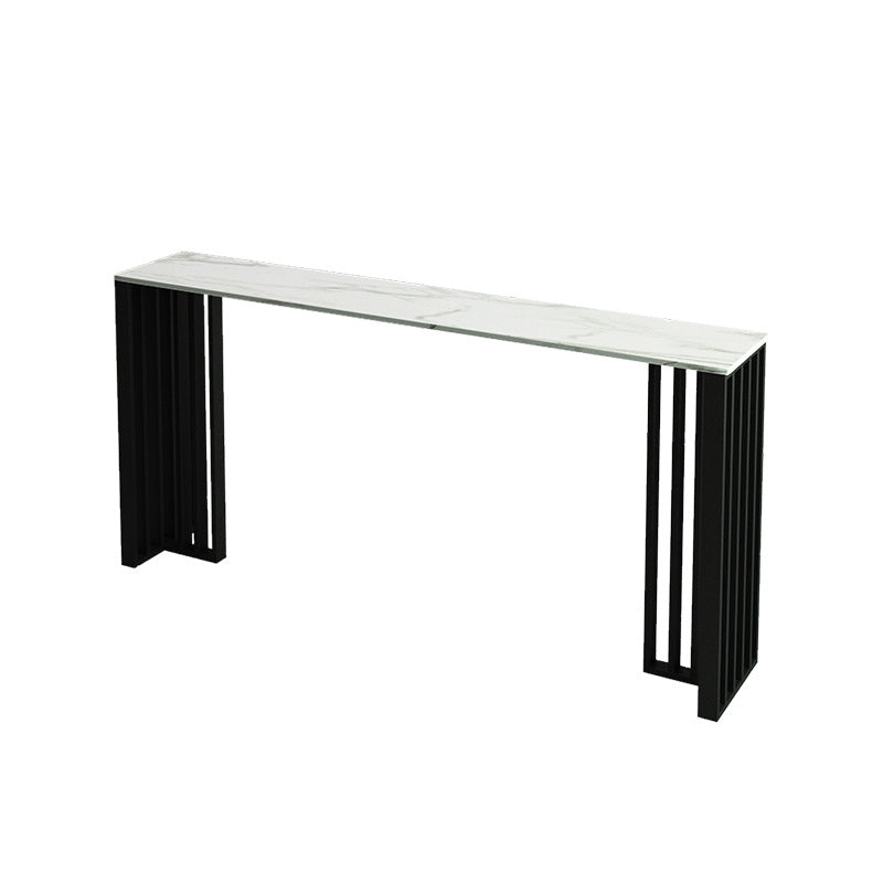 Modern Rectangle Bar Dining Table Indoor Bar Height Table with Iron Base 42-Inch Top