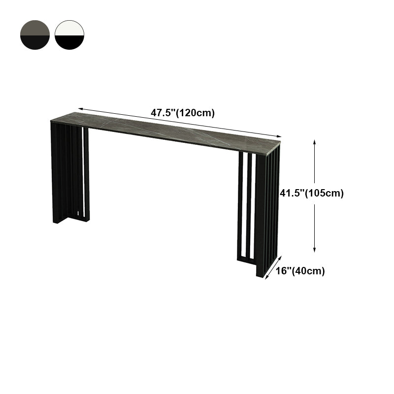Modern Rectangle Bar Dining Table Indoor Bar Height Table with Iron Base 42-Inch Top