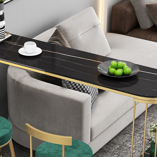 Modern Bar Dining Table Indoor Bar Height Table with Iron Base 42-Inch Top