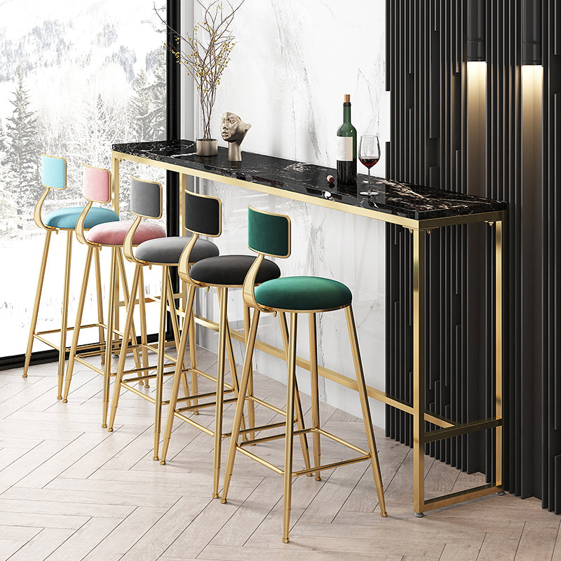 Marble Rectangle Counter Height Dining Table Indoor Footrest Pub Height Dining Table