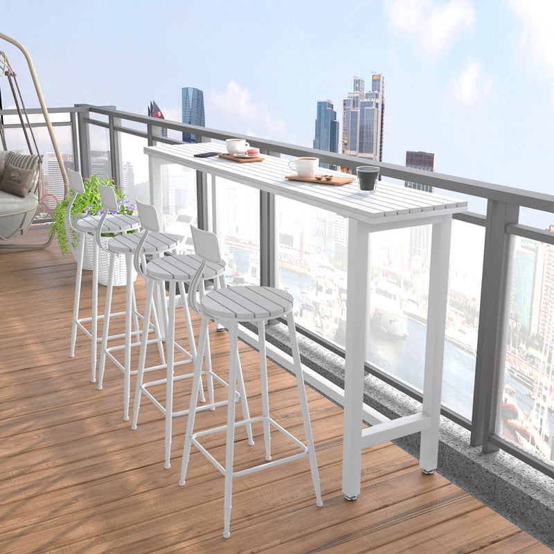 Café Mesa de altura de barra de reposapiés de madera de madera moderna Mesa de barra de bistro