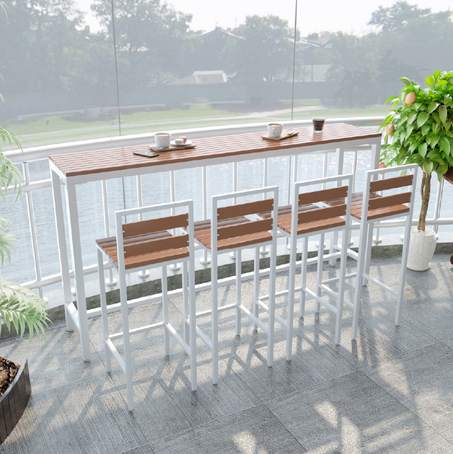 Café Mesa de altura de barra de reposapiés de madera de madera moderna Mesa de barra de bistro