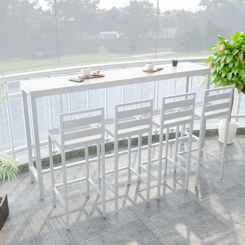 Café Mesa de altura de barra de reposapiés de madera de madera moderna Mesa de barra de bistro