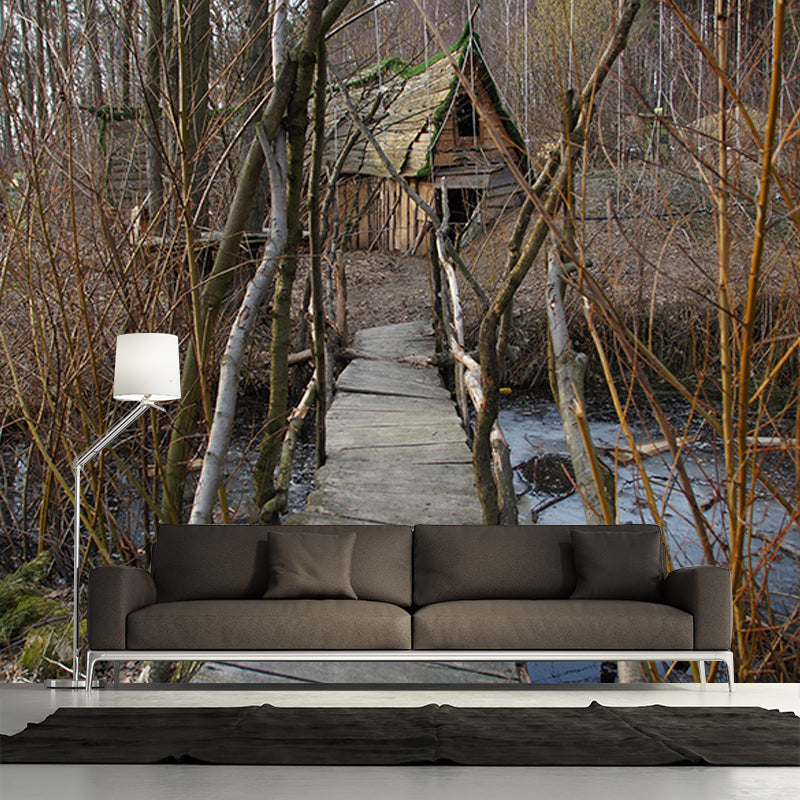 Wooden Bridge Environment Friendly Mural Wallpaper Space Extension Wall Mural