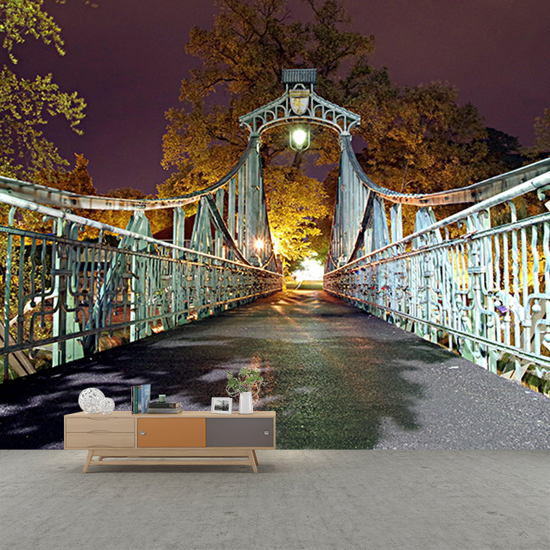 Wooden Bridge Environment Friendly Wall Mural Industrial Style Space Extension Wall Mural