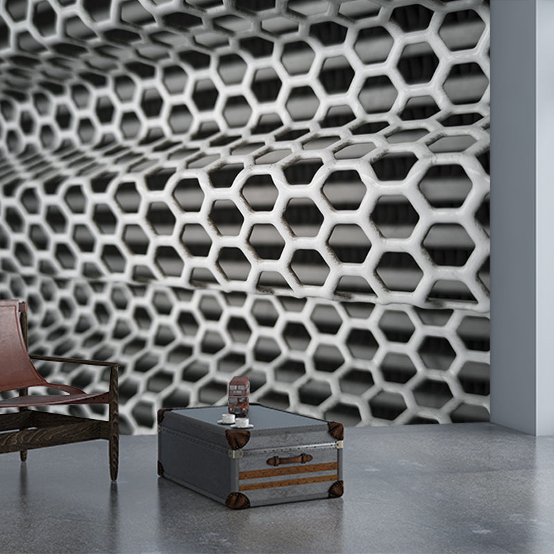 3D Scene Environment Friendly Decorative Mural Industrial Style Metal Wall Mural Wallpaper