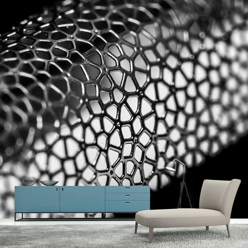 3D Scene Environment Friendly Decorative Mural Industrial Style Metal Wall Mural Wallpaper