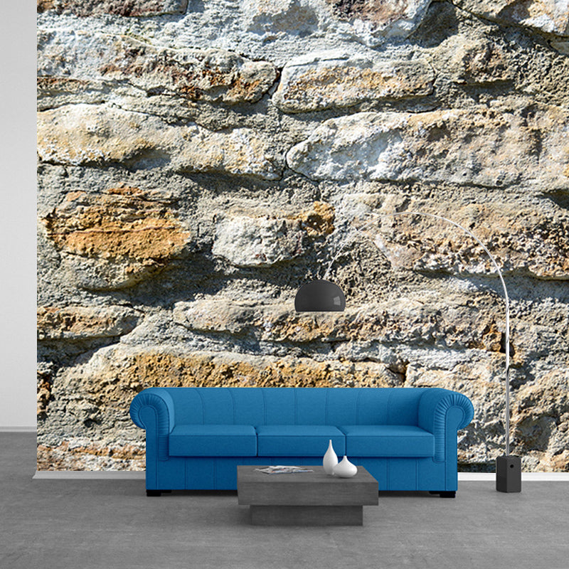 Vivid Industrial Stone Wall Mural Mildew Resistant Decorative Wall Art