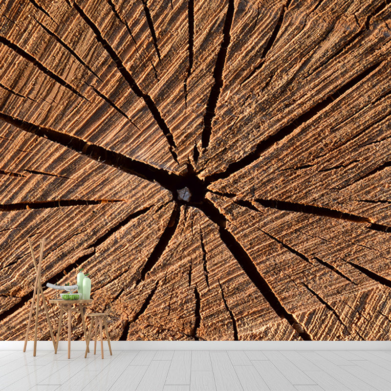 Wood Grain 3D Industrial Mural Wallpaper Mildew Resistant Decorative Wall Covering