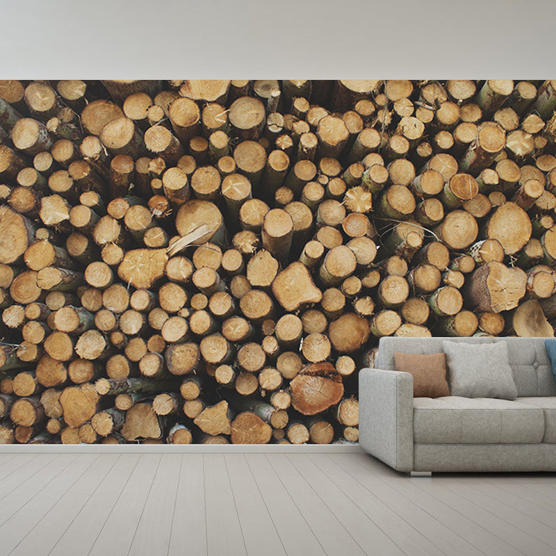 Customized Industrial Wood Grain Mural Mildew Resistant Decorative Wall Art