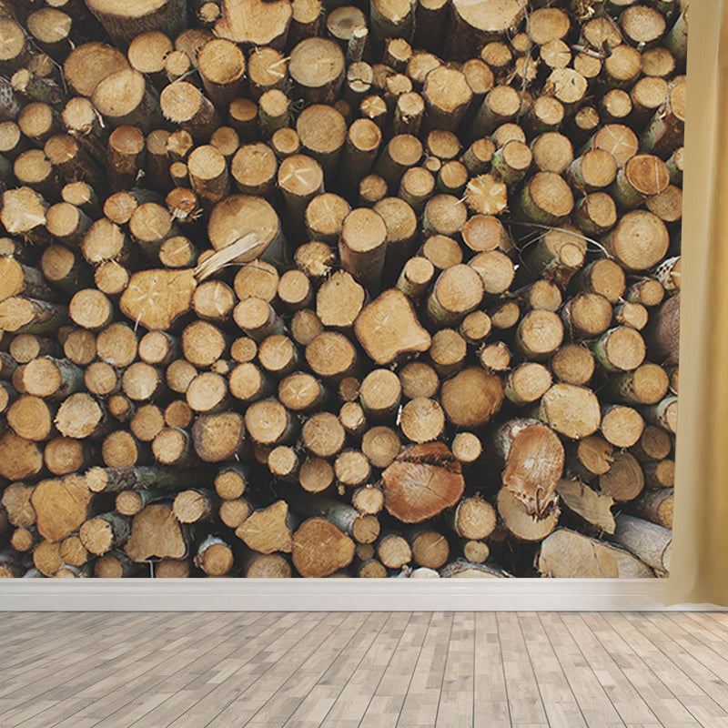 Customized Industrial Wood Grain Mural Mildew Resistant Decorative Wall Art