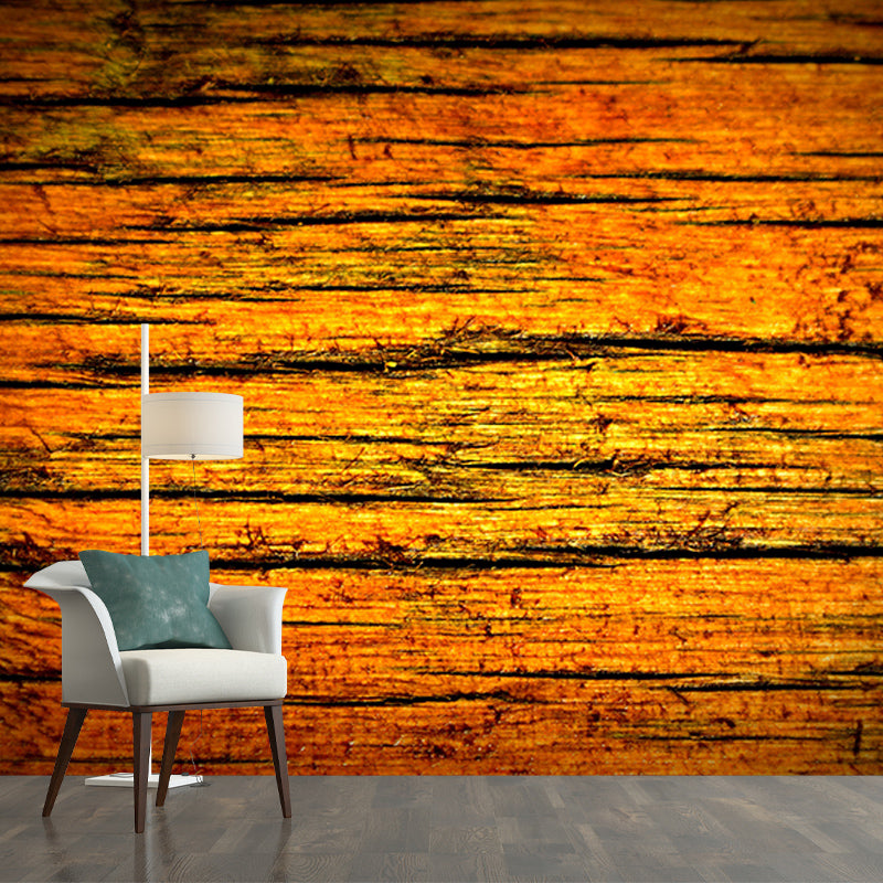 Mural 3D Wood Grain Industrial Style Mural Mildew Resistant Decorative Bedroom Wall Mural