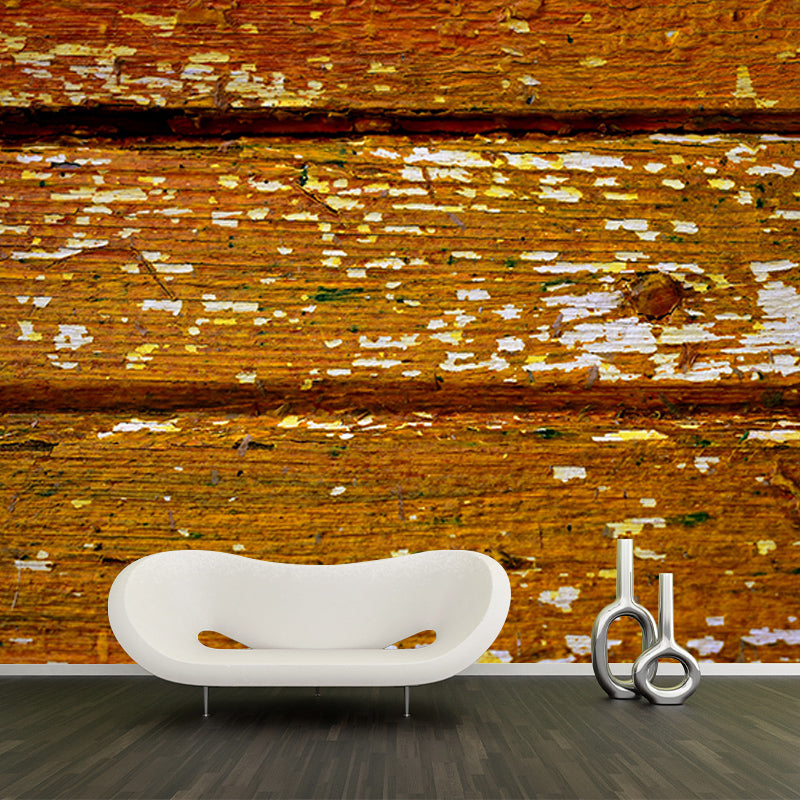 Wood Grain 3D Mural Industrial Wall Mural Mildew Resistant Decorative Dining Room Mural