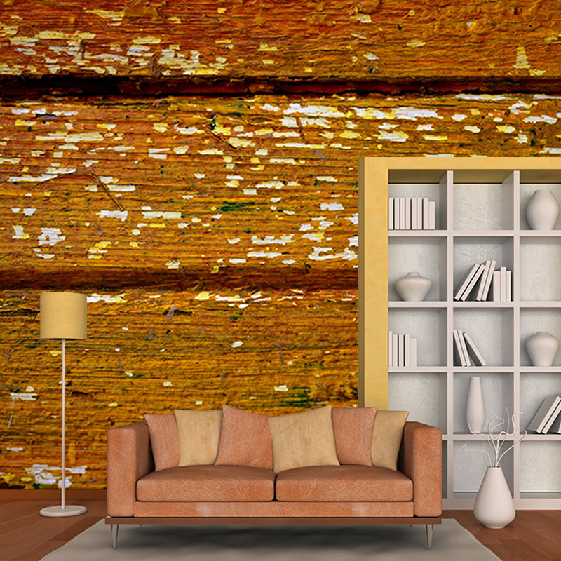Wood Grain 3D Mural Industrial Wall Mural Mildew Resistant Decorative Dining Room Mural