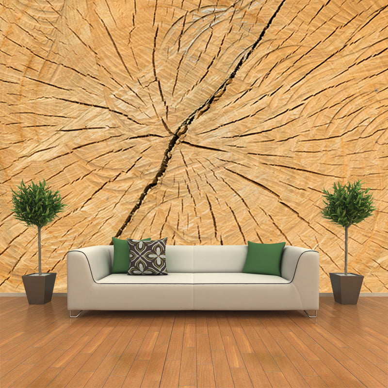 3D Mural Light Color Wood Grain Mural Mildew Resistant Decorative Bathroom Floor Mural