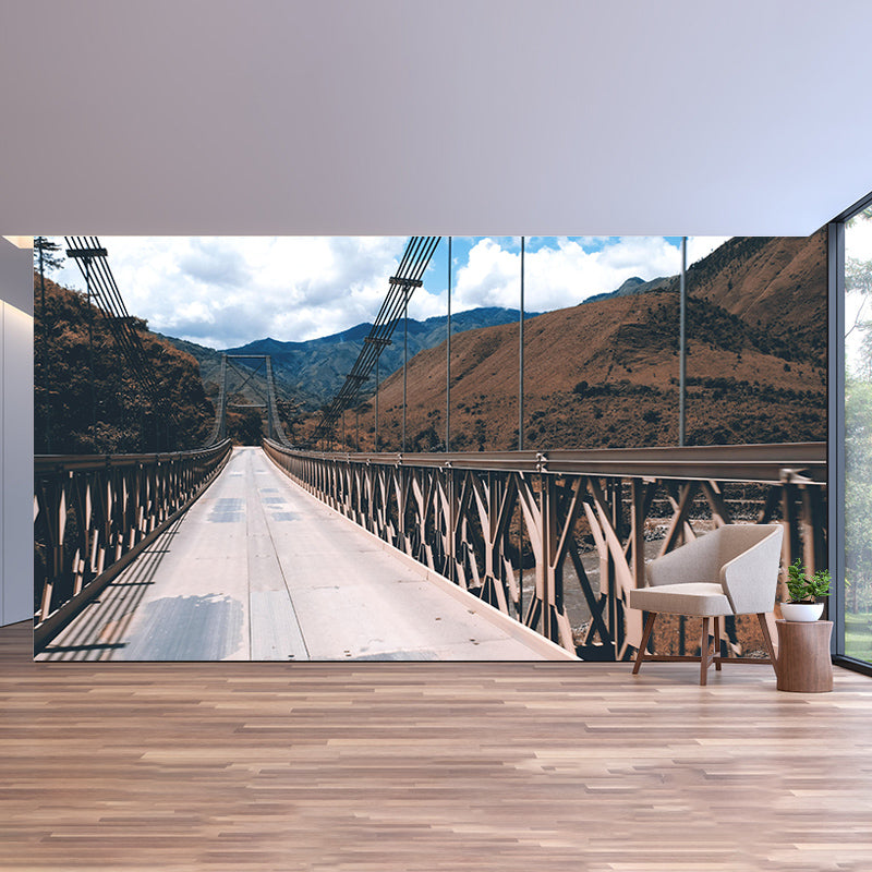 Bridge Scene Stain Resistant Space Extension Mural Mildew Dining Room Mural