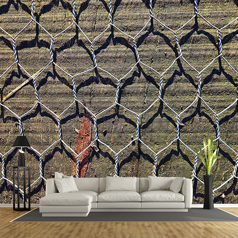 3D Print Mural Industrial Style Metal Wall Mural Mildew Resistant Decorative Wall Covering