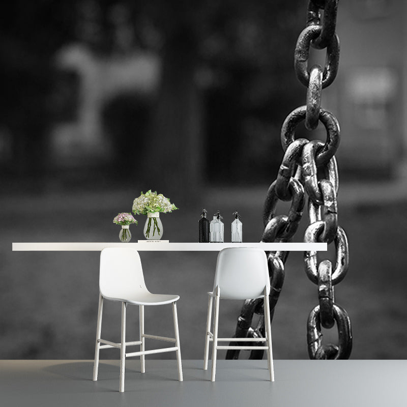 Industrial Metal Wallpaper Mural Mildew Resistant Decorative Sitting Room Mural